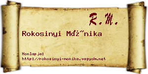 Rokosinyi Mónika névjegykártya